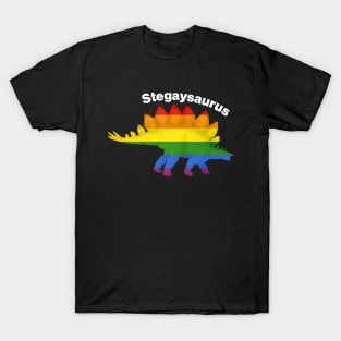 Stegaysaurus - Rainbow LGBTQ Dinosaur T-Shirt